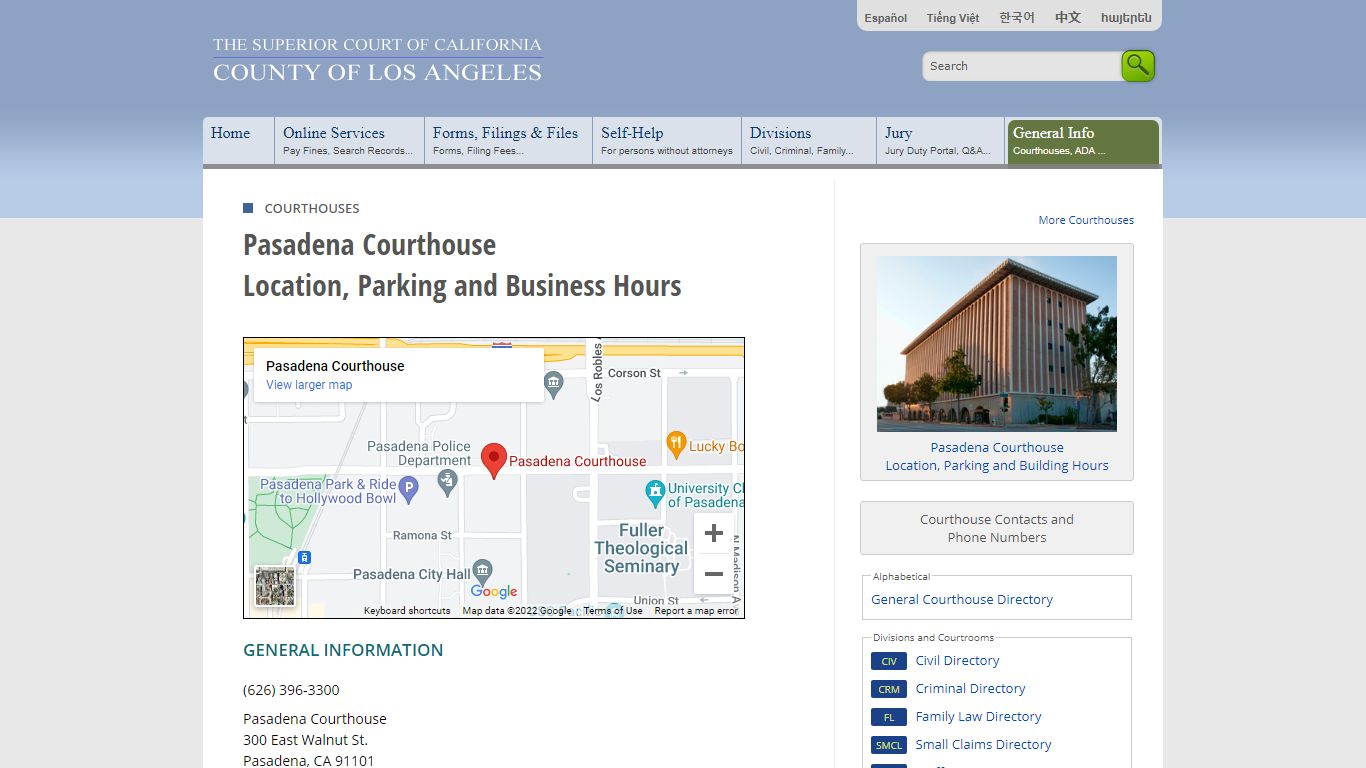 Courthouses in Los Angeles County - Contacts and Locations - LA Court