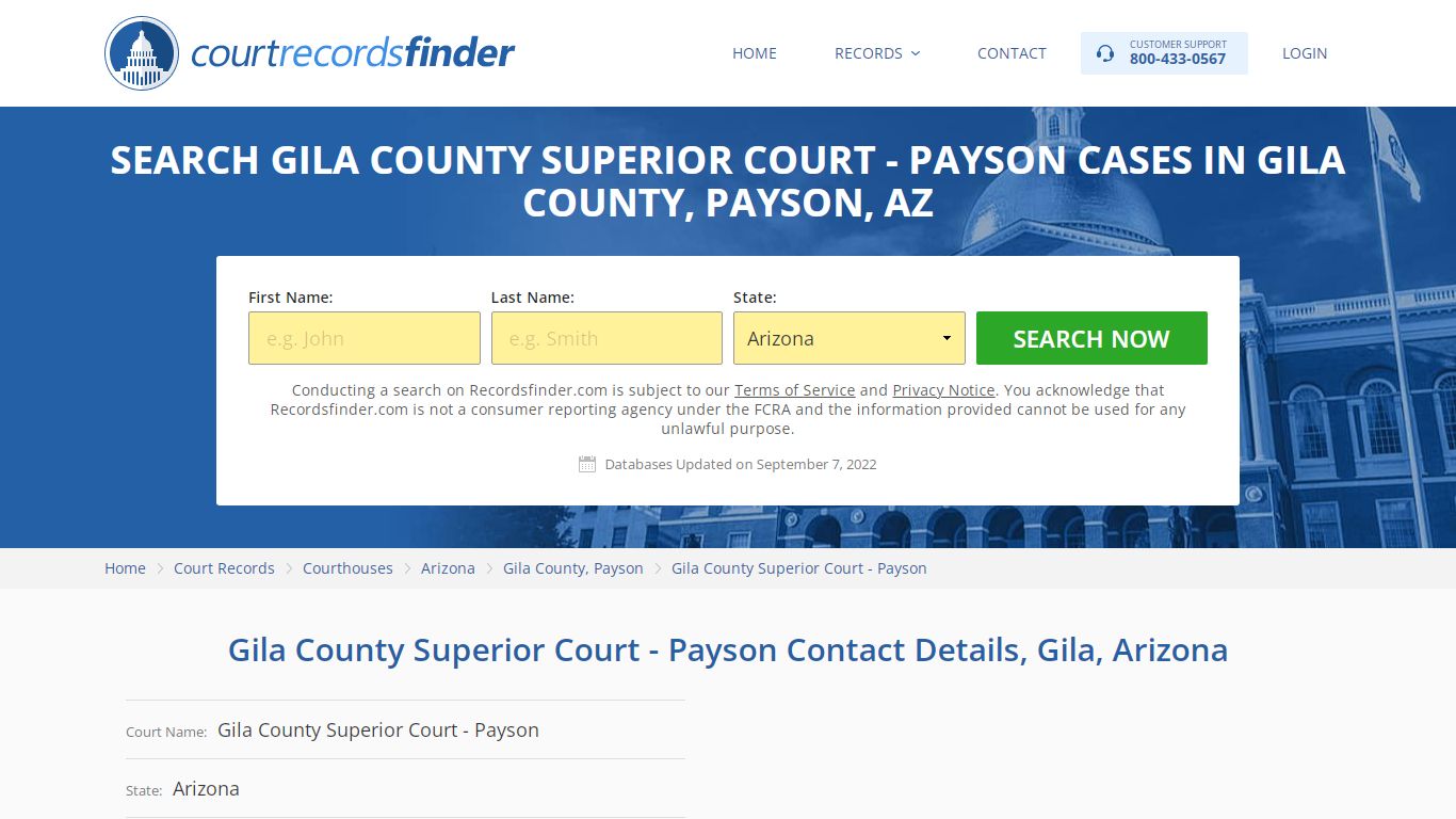 Gila County Superior Court - Payson Case Search - RecordsFinder